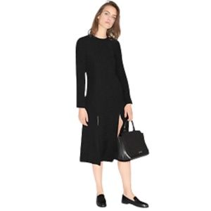 & Other Stories black double slit dress, size 8 NWT